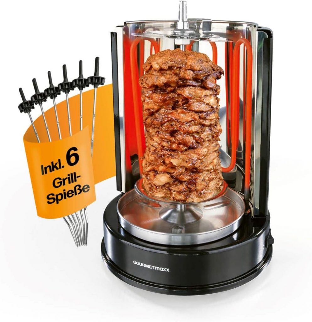 GOURMETmaxx Dönergrill | vertikaler Elektrogrill für Döner, Gyros, Schaschlik | Grill elektrisch mit Mittelspieß und 6 zusätzlichen Spießen, auch als Schaschlikgrill verwendbar44.64€ ➡️ https://www.amazon.de/dp/B01ITGX62A/?tag=preisfehlerheute-21