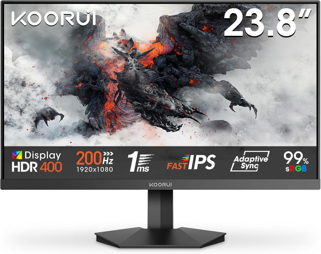 KOORUI Gaming Monitor 24 Zoll, 200Hz PC Bildschirm FHD 1920×1080 Fast IPS HDR400, Adaptive Sync 1ms, HDMI 2.0 & DP 1.4, VESA 75×75 mm-G2411P79.99€ statt 159.99€➡️ https://www.amazon.de/dp/B0DPHGY8VB/?tag=preisfehlerheute-21