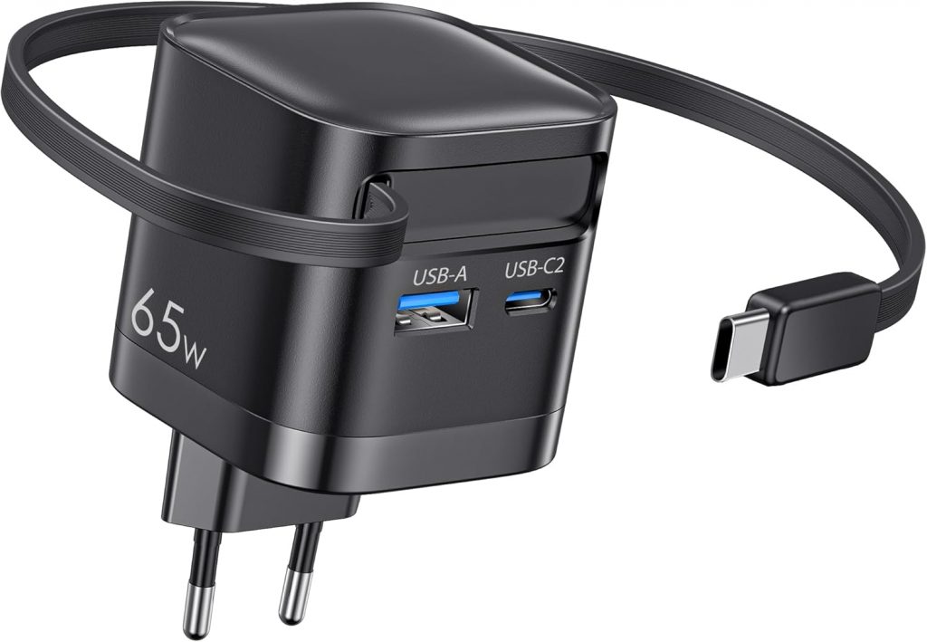 USB C Ladegerät 65W 3 Port Netzteil Schnellladegerät mit Einziehbarem Kabel, Tragbar GaN Power Adapter für MacBook Pro/Air, iPhone 17-8 Serie, für Samsung Galaxy S25/S24/S22, iPad, Laptop, Handys25,19€ statt 29,99€➡️ https://www.amazon.de/dp/B0FG6M25V8/?tag=preisfehlerheute-21