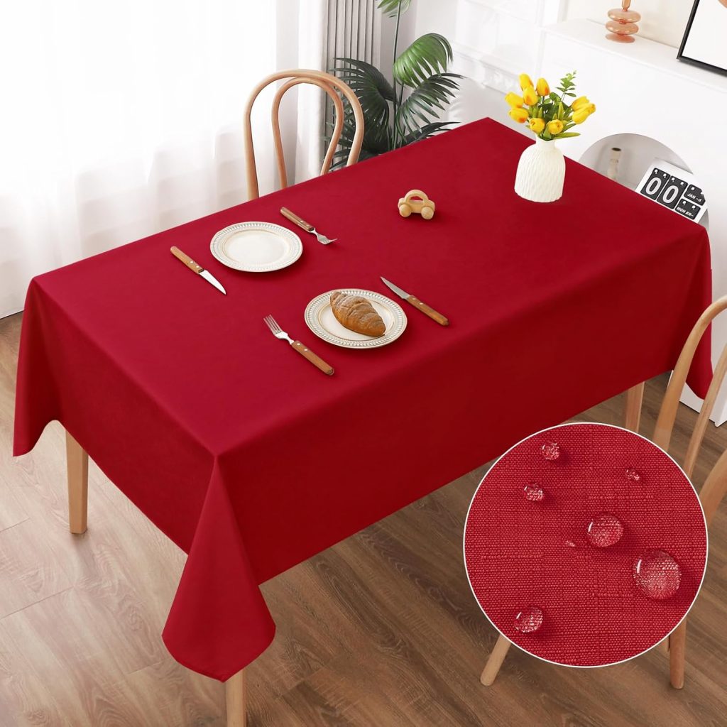 AooHome Tischdecke Abwaschbar, Rot Tischdecken 140x200cm Leinen-Optik Tischtuch aus Polyester Wasserabweisend mit Lotuseffekt, Dauerhaft Kratzfest für Wohnzimmer, Esszimmer, Balkon, Garten15,29€ statt 17,99€➡️ https://www.amazon.de/dp/B0D5CTWG34/?tag=preisfehlerheute-21