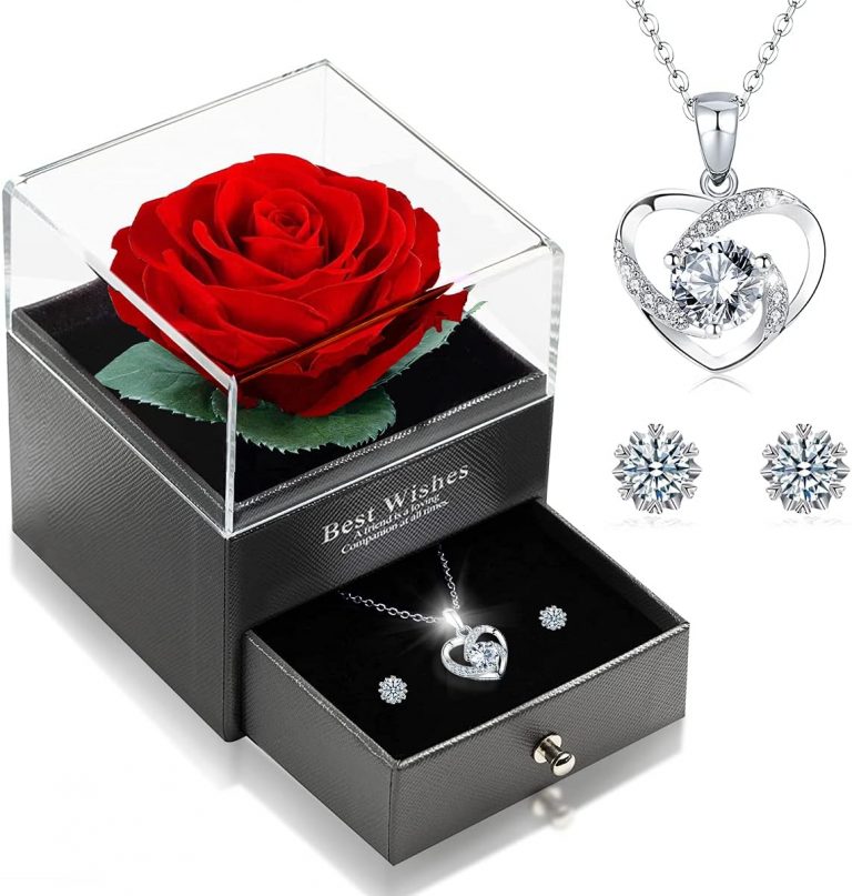 Ewige Echte Rose mit Herz Halskette und Ohrringe aus 925 Sterlingsilber, Infinity Rosen, Schmuck Geschenkbox, Rosenbox Geburtstag, Valentinstag, Hochzeitstag Geschenke für Sie Freundin Frauen28,99€ ➡️ https://www.amazon.de/dp/B09G2FS3FW/?tag=preisfehlerheute-21