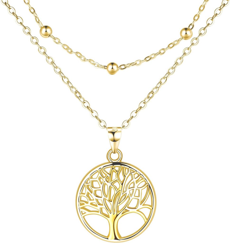 Lydreewam Lebensbaum Kette für Damen 925 Sterling Silber Baum des Lebens Doppel Layered Halskette mit Geschenkbox für Geburtstag Muttertag Weihnachten, verstellbar 40+5cm (Gold)19,99€ statt 28,99€➡️ https://www.amazon.de/dp/B0BQBDVF88/?tag=preisfehlerheute-21