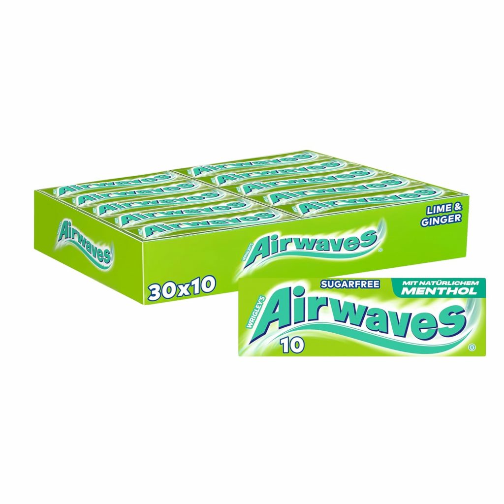 Airwaves Kaugummi Zuckerfrei, Lime & Ginger Gum, 30 x 10 Dragees, Großpackung Chewing Gum, Mit Natürlichem Menthol, Kaugummi ohne Zucker mit Minz Frische (300 Dragees)15,56€ statt 20,36€➡️ https://www.amazon.de/dp/B0FHB5BBQF/?tag=preisfehlerheute-21