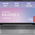 Lenovo IdeaPad 1 Laptop | 15,6" Full HD Display | AMD Ryzen 3 7320U | 8GB RAM | 512GB SSD | AMD Radeon Grafik | Windows 11 Home | grau | QWERTZ | 3 Monate Premium Care