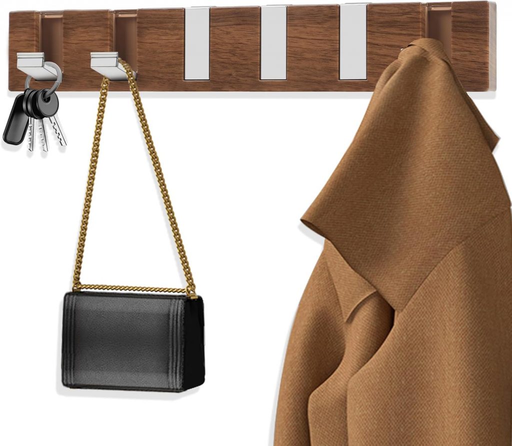 Garderobenhaken Wandmontierter, Wand Garderobenleiste Faltbarer Kleiderhaken anti holz aus Kunststoff,mit 6 edelstahl schlüsselboard haken für Mäntel, Schals, Tasche,garderobe wandhaken holzhaken3.96€ ➡️ https://www.amazon.de/dp/B0F5XKDDJB/?tag=preisfehlerheute-21