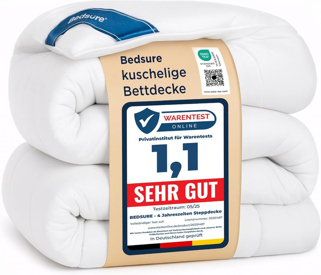 BEDSURE Bettdecke 135×200 Ganzjahresdecke Steppdecke – Bettdecke 135x200cm 4 Jahreszeiten Bettdecken – Oeko-TEX Zertifiziert 300GSM Weiß Sommerdecke, Weiche Warm Duvet Schlafdecke für Allergiker22,99€ statt 29,99€➡️ https://www.amazon.de/dp/B07QNP5NSH/?tag=preisfehlerheute-21