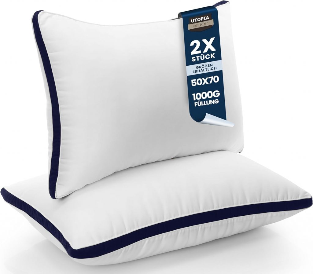 Utopia Bedding Kopfkissen (2er Set), 50 x 70 cm Schlafkissen, Gebürsteter Stoff Bezug Bettkissen, Premium Qualität Weich et Atmungsaktiv Kissen (Marineblau)18,69€ statt 21,99€➡️ https://www.amazon.de/dp/B0BX6NJY28/?tag=preisfehlerheute-21