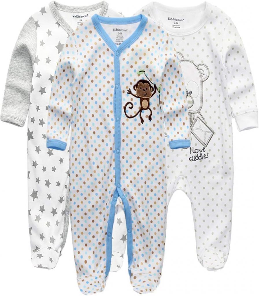 Kiddiezoom Unisex Schlafstrampler Baby Jungen Overall 3er Pack Pyjamas Baumwolle Strampler Jumpsuits Langarm Spieler Babykleidung mit11.20€ ➡️ https://www.amazon.de/dp/B08DXK8683/?tag=preisfehlerheute-21