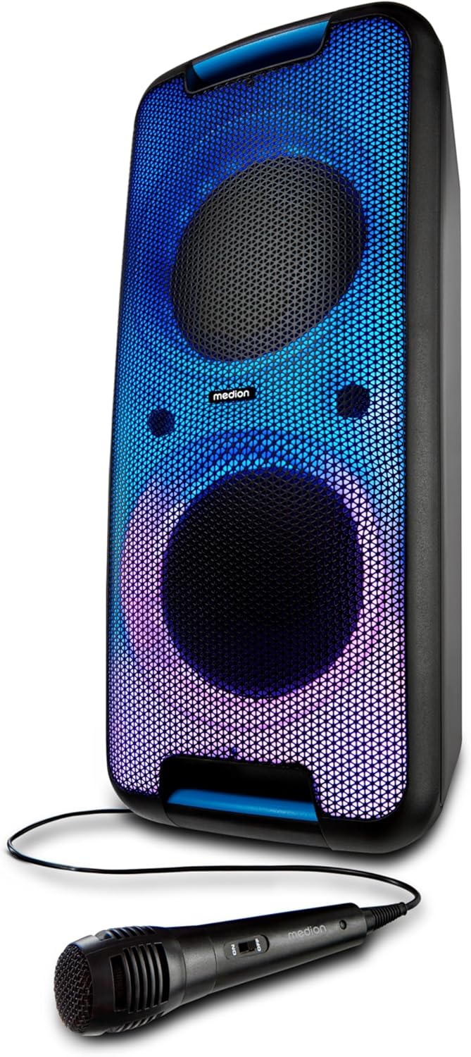 👑 MEDION P61080 Party-Soundsystem (Partylautsprecher inkl. Mikrofon, Karaoke, Akku, Bluetooth, True Wireless Stereo, 2X 450 Watt, Farbige LED, 2X USB, 2X AUX, 2X Mikrofonanschluss, Kompaktanlage)111,00€ statt 159,94€ - 31,00 % 🔥🚚 Verkauft von medionshop-deutschland und Versand durch Amazon1,044 Bewertungen: 4.3 / 5.0 ⭐️⭐️⭐️⭐️🛒 zu Amazon https://www.amazon.de/dp/B0CDLXC9D4/?amp%3Btag=preisfehlerheute-21&amp%3Bth=1&amp%3Bpsc=1&tag=preisfehlerheute-21