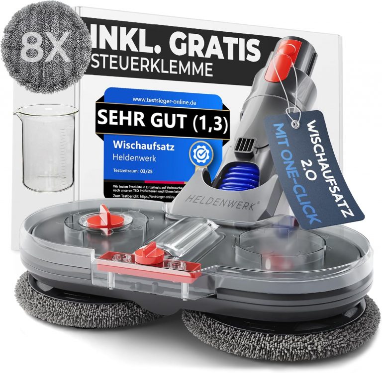 HELDENWERK Wischaufsatz für Dyson V7/V8/V10/V11/V15/Gen5 Staubsauger, Dyson Zubehör Wischaufsatz, Elektrischer Bodenwischer mit Wassertank, Füllbehälter & 8 waschbaren Mops29,99€ statt 49,99€➡️ https://www.amazon.de/dp/B0CJ3F3NHH/?tag=preisfehlerheute-21