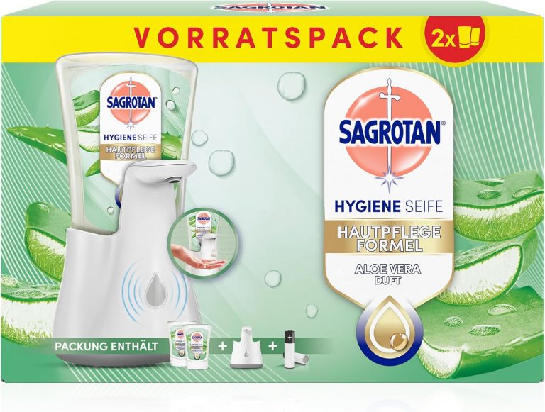 Sagrotan No-Touch Automatischer Seifenspender Weiß – Vorratspack – Inkl. Sagrotan Nachfüllern Aloe Vera – 2 x 250 ml Flüssigseife8,99€ statt 12,49€➡️ https://www.amazon.de/dp/B0BCH2XG9T/?tag=preisfehlerheute-21