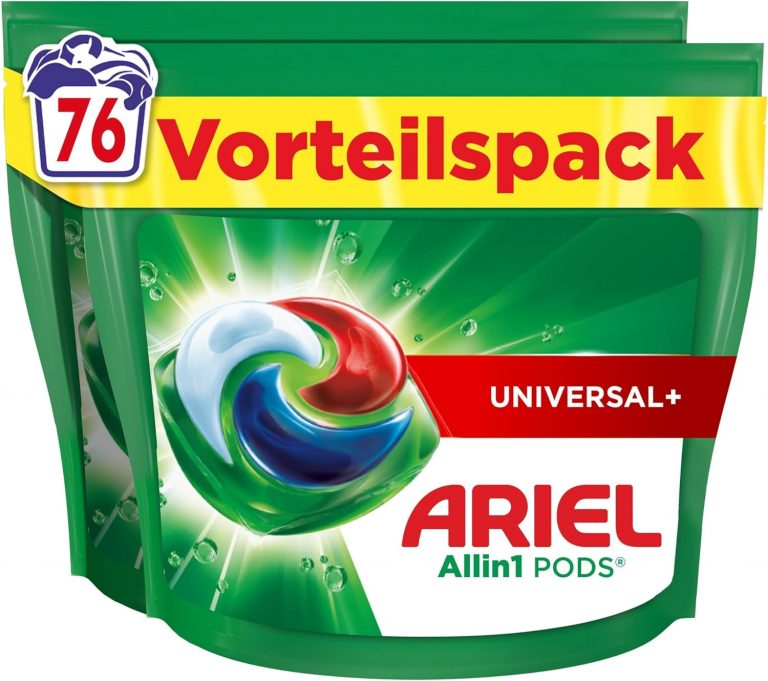 Ariel Waschmittel Pods All-in-1, Flüssigwaschmittel Kapseln 76 Waschladungen, Universal+, Kraftvolle Fleckentfernung ab der 1. Wäsche16.62€ statt 24.99€➡️ https://www.amazon.de/dp/B0DTHYH3VJ/?tag=preisfehlerheute-21