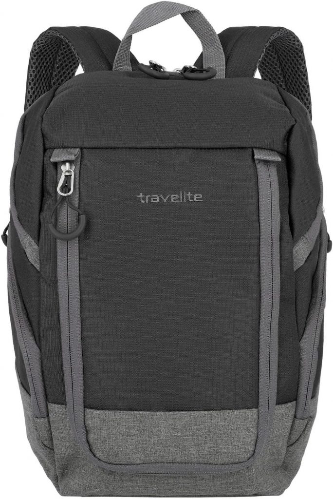 Travelite Unisex-Erwachsene Basics Rucksack Gepäck- Handgepäck (1er Pack), 14 Liter,Schwarz/Grau