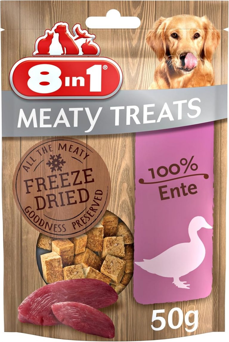 👑 8in1 Meaty Treats, gefriergetrocknete Hunde Leckerlis aus Ente, 100% Fleisch, getreidefrei und ohne Zucker, 50 g Beutel2,49€ statt 3,59€ - 31,00 % 🔥🚚 Verkauft durch Amazon und Versand durch Amazon5,222 Bewertungen: 4.6 / 5.0 ⭐️⭐️⭐️⭐️⭐️🛒 zu Amazon https://www.amazon.de/dp/B07TXZX4H2/?amp%3Btag=preisfehlerheute-21&amp%3Bth=1&amp%3Bpsc=1&tag=preisfehlerheute-21