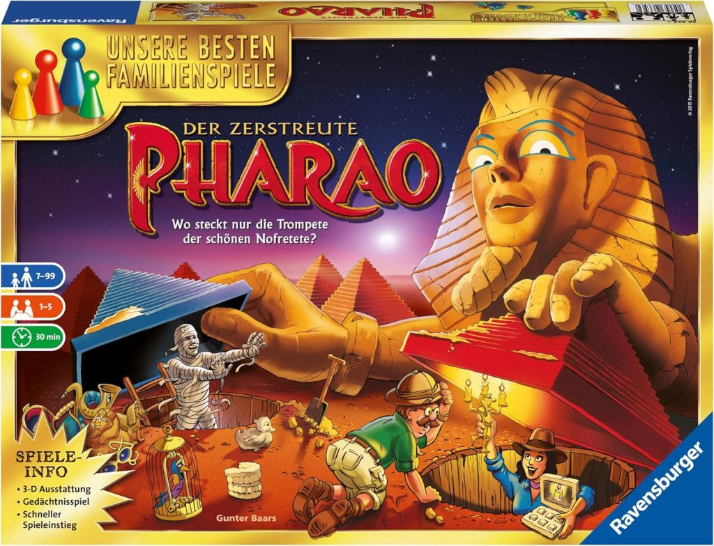 🤴 Ravensburger 26656 - Der zerstreute Pharao - Gesellschaftsspiel für die ganze Familie, für Erwachsene und Kinder ab 7 Jahren, 1 bis 5 Spieler - Schätze suchen, die besten Familienspiele22,49€ statt 34,99€ - 36,00 % 🔥🚚 Verkauft durch Amazon und Versand durch Amazon1,921 Bewertungen: 4.7 / 5.0 ⭐️⭐️⭐️⭐️⭐️🛒 zu Amazon https://www.amazon.de/dp/B00V8LGOWS/?amp%3Btag=preisfehlerheute-21&tag=preisfehlerheute-21