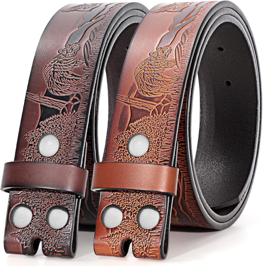2 Pack Gürtel Ohne Schnalle Herren, Western Ledergürtel Ohne Schnalle Wechselgürtel für Cowboy Jeans Gürtelschnalle Geschenkm, 3.8CM, Dunkelbraun + Hellbraun, 120cm, Fliegendes Vogelmuster9.49€ statt 24.99€➡️ https://www.amazon.de/dp/B0D59GHKRT/?tag=preisfehlerheute-21
