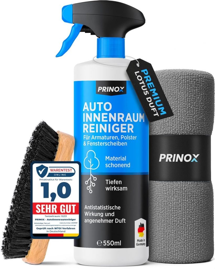 PRINOX Profi Auto Innenraum Reiniger Set 500ml – Cockpitpflege für die Innen Reinigung von Kunststoff, Polster, Leder & Armaturen – Autopflege Innenraumreiniger mit Bürste – Cockpit Reiniger18,61€ statt 21,90€➡️ https://www.amazon.de/dp/B0BMLRRHBF/?tag=preisfehlerheute-21