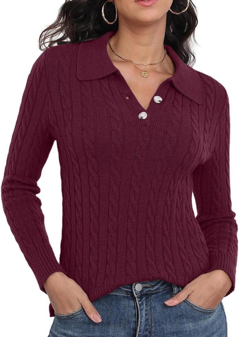 PirateDeals BlackWeeks: GRECERELLE Damen Strickpullover mit Zopfmuster Langarm Polo-Kragen Kabelmuster Sweater Pira:te-Deals Oberteile Casual Pullover Polo-Shirts Herbstmode 2025 (Burgunderrot, M)Аb 12.74 statt 25.49 €✂️ Code: FIULBCDW (αn dег Kαssе еingеbеn)Аbzug αn dег Kαssе🏷 Сοuрοn αktiviегеn⏩️ https://www.amazon.de/PIRATE-DEALS.COM/dp/B0FN7TH7RN?tag=preisfehlerheute-21