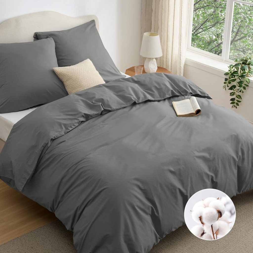 BEDSURE Bettwäsche 155x220 Baumwolle Grau - Bettwäsche-Sets 155 x 220 cm Bettbezug 3teilig mit 2 Kissenbezüge 80x80 cm, Oeko-TEX Bedding Anthrazit mit Reißverschluss27,99€ statt 39,99€➡️ https://www.amazon.de/dp/B0BFVY6DBQ/?tag=preisfehlerheute-21