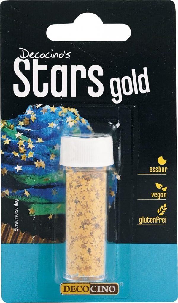 DECOCINO Gold Stars (3000 stück) – essbares Streu-Dekor, Deko-Streusel – Deko-Sternchen & essbare Back-Deko für Torten, Kuchen, Cup-Cakes & Muffins, 0.9 g3,35€ statt 3,99€➡️ https://www.amazon.de/dp/B0BG87B1MB/?tag=preisfehlerheute-21