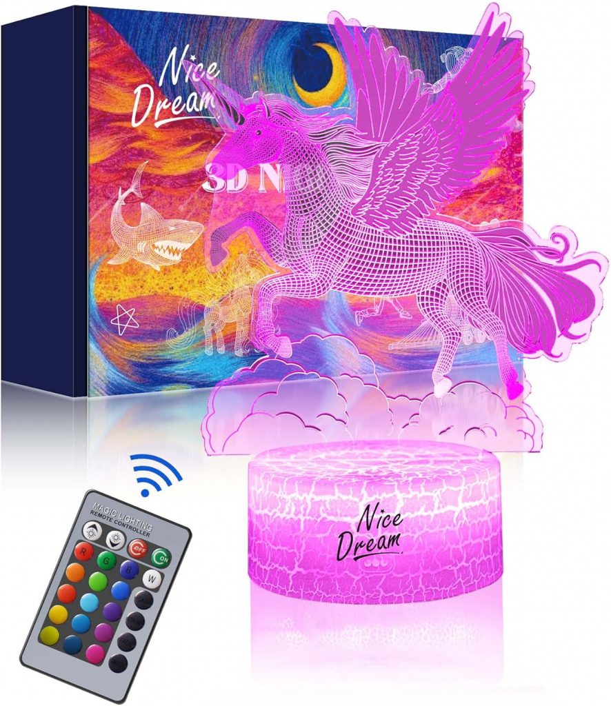 👑 Nice Dream Einhorn Nachtlicht für Kinder, Einhorn Geschenke für Mädchen, Fernbedienung 16 Farbwechsel Dimmbar, Kinderzimmer LED Licht 3D Illusion Lampe für Mädchen Junge Schlafzimmer Dekor6,80€ statt 16,98€ – 6 🔥🚚 Verkauft von AmorllaEU und Versand durch Amazon19,987 Bewertungen: 4.4 / 5.0 ⭐️⭐️⭐️⭐️🛒 zu Amazon https://www.amazon.de/dp/B08H5F9KWZ/?th=1&tag=preisfehlerheute-21#038;psc=1&tag=preisfehlerheute-21