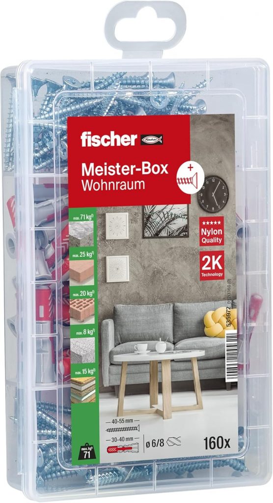 🤴 fischer Meister-Box Wohnraum, 160-teiliges Dübel- und Schraubenset, 6-8 mm Durchmesser, 30-50 mm Länge, für Heimwerker und Profis, universeller Einsatz für unbekannte Untergründe im Innenbereich10,99€ statt 18,39€ – 41,0 🔥🚚 Verkauft durch Amazon und Versand durch Amazon5,793 Bewertungen: 4.8 / 5.0 ⭐️⭐️⭐️⭐️⭐️🛒 zu Amazon https://www.amazon.de/dp/B01FOKJANS/?tag=preisfehlerheute-21