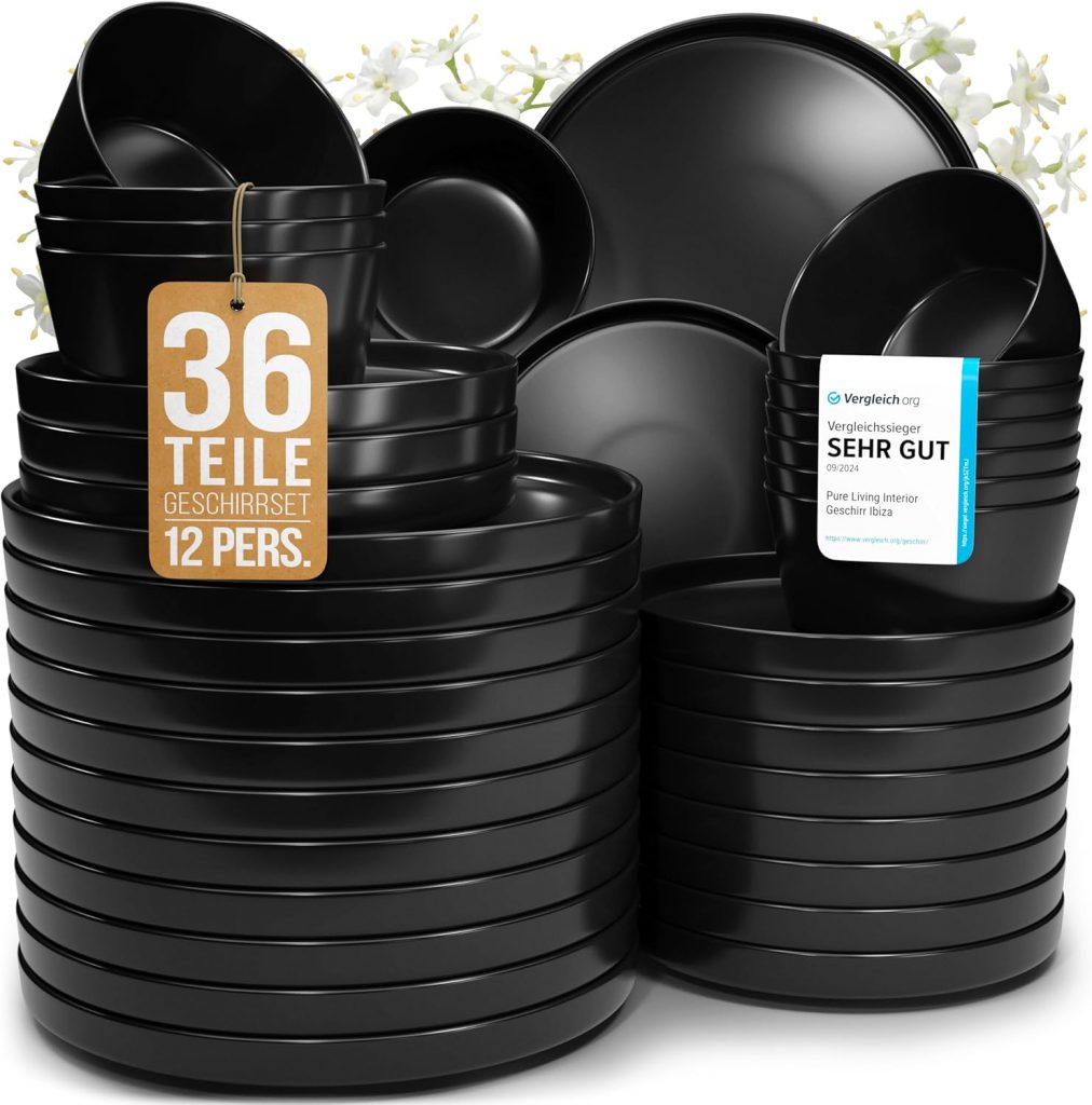 🤴 Steingut Geschirrset 12 Personen Manhattan 36 tlg. TESTSIEGER, Cooles Urbanes Steingut Geschirr Set, Schüssel- und Teller Set, Tafelservice 12 Personen, Geschirrsets Pure Living in matt Schwarz119,95€ statt 199,95€ - 41,00 % 🔥🚚 Verkauft von Natureflow und Versand durch Amazon2,260 Bewertungen: 4.3 / 5.0 ⭐️⭐️⭐️⭐️🛒 zu Amazon https://www.amazon.de/dp/B0C3MSP9PF/?amp%3Btag=preisfehlerheute-21&%3Bamp%3Bth=1&%3Bamp%3Bpsc=1&tag=preisfehlerheute-21