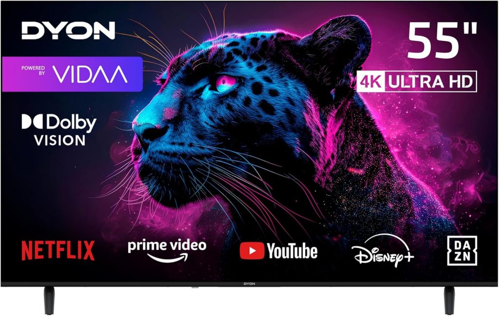 👑 DYON Movie Smart 55 VX-2-55 Zoll (139 cm) 4K UHD Smart TV mit Triple Tuner (DVB-C/-S2/-T2), App Store, Prime Video, Netflix, YouTube, DAZN, Disney+, waipu.tv, Hotelmodus254,99€ statt 349,99€ - 28,00 % 🔥🚚 Verkauft von Odiporo de und Versand durch Amazon7,039 Bewertungen: 4.3 / 5.0 ⭐️⭐️⭐️⭐️🛒 zu Amazon https://www.amazon.de/dp/B0F1FY6RN8/?amp%3Btag=preisfehlerheute-21&%3Bamp%3Bth=1&%3Bamp%3Bpsc=1&tag=preisfehlerheute-21
