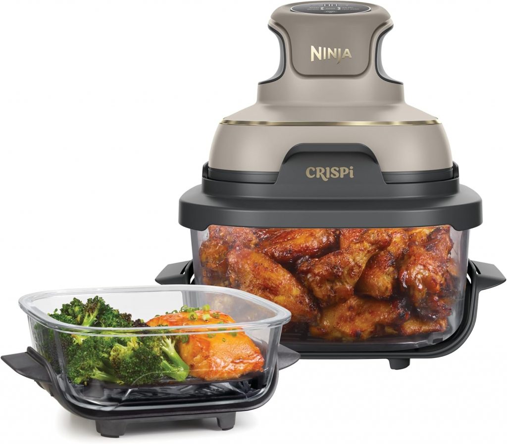 Ninja CRISPi tragbare Air fryer Heißluftfritteuse, 3,8 l, 4-in-1: Heißluftfrittieren, Braten, Warmhalten, Recrisp, 6 Portionen, 2x herausnehmbare Glasbehälter & Deckel, 1700 W, Stone Gold FN101EUSTGD129,99€ statt 179,99€➡️ https://www.amazon.de/dp/B0FF525C1H/?tag=preisfehlerheute-21