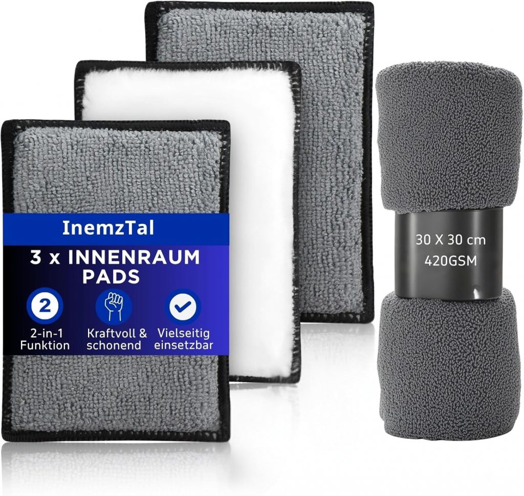 Auto Innenraum Scrub Pads Set,Auto Innenraum Reiniger Pads,Enthält 3 ReinigungsschwäMme -15x10cm,1 MikrofasertüCher -30x30cm, Porentiefe Reinigung Von Polster,Leder,Kunststoff5.80€ ⚡️ Blitzangebot nutzen➡️ https://www.amazon.de/dp/B0F8HTSWKK/?tag=preisfehlerheute-21