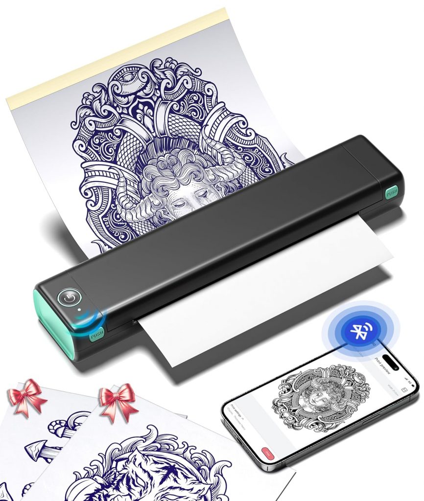 Phomemo M08F Tattoo Drucker Tattoo Stencil Drucker Transfer Maschine Professionelle Thermodrucker Kopierer Kompatibel mit Smartphone und PC mit 10pcs Transferpapier94,98€ statt 124,99€➡️ https://www.amazon.de/dp/B0BVY54JGT/?tag=preisfehlerheute-21