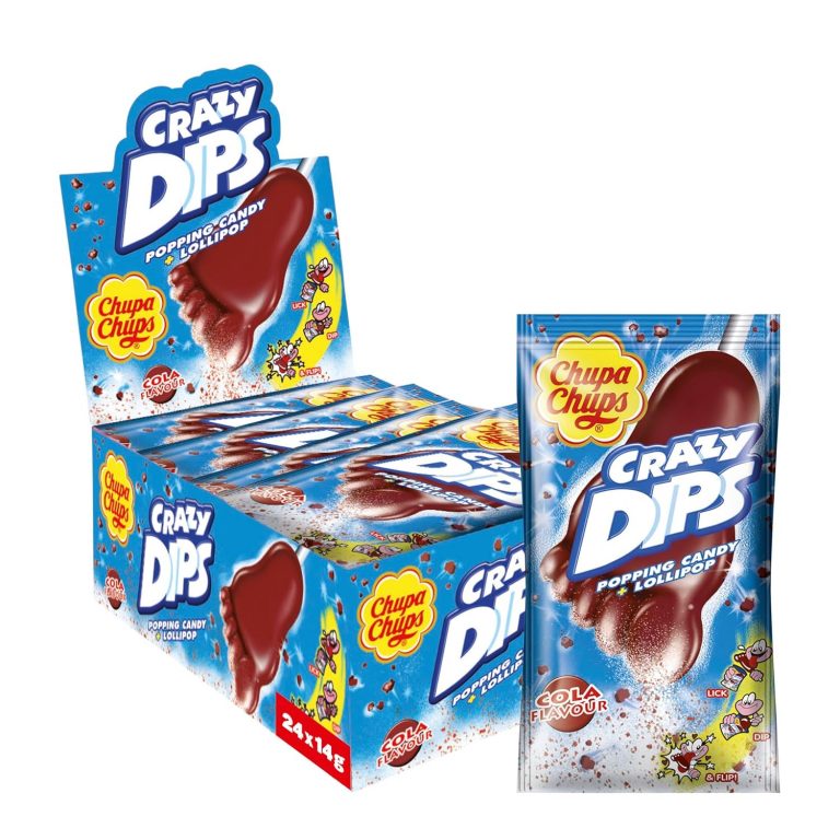👑 Chupa Chups Crazy Dips Cola, enthält 24 Stück, erfrischend-süßer Cola-Geschmack, geeignet für Geburtstag, Halloween, Weihnachten, 24 x 14g7,92€ statt 18,96€ - 59,00 % 🔥🚚 Verkauft durch Amazon und Versand durch Amazon2,726 Bewertungen: 4.6 / 5.0 ⭐️⭐️⭐️⭐️⭐️🛒 zu Amazon https://www.amazon.de/dp/B00BN32QLY/?amp%3Btag=preisfehlerheute-21&amp%3Bth=1&amp%3Bpsc=1&tag=preisfehlerheute-21