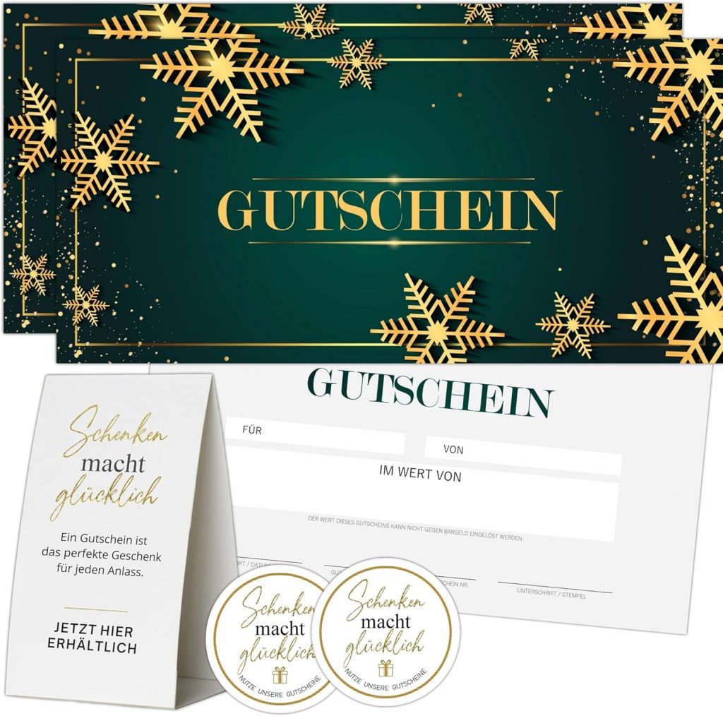Eummel 40 Blanko Gutscheine zu Weihnachten zum selber Ausfüllen | Premium Papier | Gutscheinkarten Geschenkgutscheine Gastro Restaurant Gutschein Vorlage17,99€ statt 18,99€➡️ https://www.amazon.de/dp/B0DJFS3XGG/?tag=preisfehlerheute-21