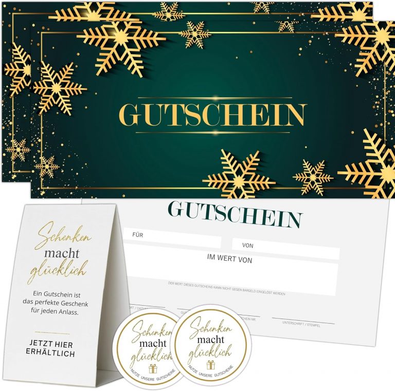 Eummel 40 Blanko Gutscheine zu Weihnachten zum selber Ausfüllen | Premium Papier | Gutscheinkarten Geschenkgutscheine Gastro Restaurant Gutschein Vorlage17,99€ statt 18,99€➡️ https://www.amazon.de/dp/B0DJFS3XGG/?tag=preisfehlerheute-21
