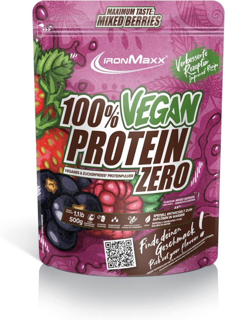 IronMaxx 100% Vegan Protein Zero - Mixed Berries 500g | Veganes Eiweißpulver ohne Zucker | Low Carb Protein Shake, High Protein, laktosefrei, geeignet für Muskelaufbau & Diät11,01€ statt 19,90€➡️ https://www.amazon.de/dp/B087H9LKRH/?tag=preisfehlerheute-21