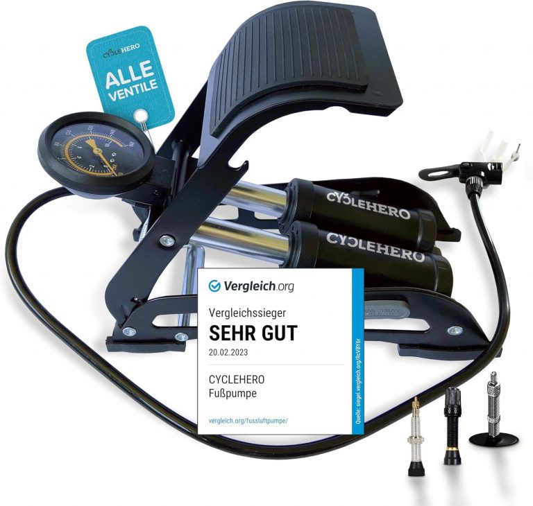 🤴 Fußpumpe mit Doppelzylinder und Manometer Test SEHR GUT - Fusspumpe für alle Ventile (Fahrradpumpe, Luftpumpe Auto) - Leistungsstarke Luftpumpe Fuß - Hochwertige Fußluftpumpe von CYCLEHERO29,95€ statt 39,95€ - 26,00 % 🔥🚚 Verkauft von Natureflow und Versand durch Amazon946 Bewertungen: 4.2 / 5.0 ⭐️⭐️⭐️⭐️🛒 zu Amazon https://www.amazon.de/dp/B08BJ35WD5/?amp%3Btag=preisfehlerheute-21&tag=preisfehlerheute-21