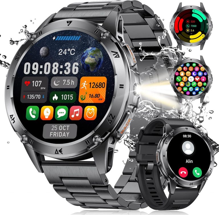 👑 LIGE Militär Smartwatch Herren mit LED-Licht,1,43" HD AMOLED Smartwatch mit Telefonfunktion,Fitnessuhr,Schwarze Uhr mit 130+ Sportmodi,Herz-/Schlaftracking,IP68 wasserdicht sportuhr für iOS/Android59,39€ statt 79,98€ - 26,00 % 🔥🚚 Verkauft von ROMANTE WATCH und Versand durch Amazon95 Bewertungen: 4.0 / 5.0 ⭐️⭐️⭐️⭐️🛒 zu Amazon https://www.amazon.de/dp/B0DKTHKTF7/?amp%3Btag=preisfehlerheute-21&amp%3Bth=1&amp%3Bpsc=1&tag=preisfehlerheute-21
