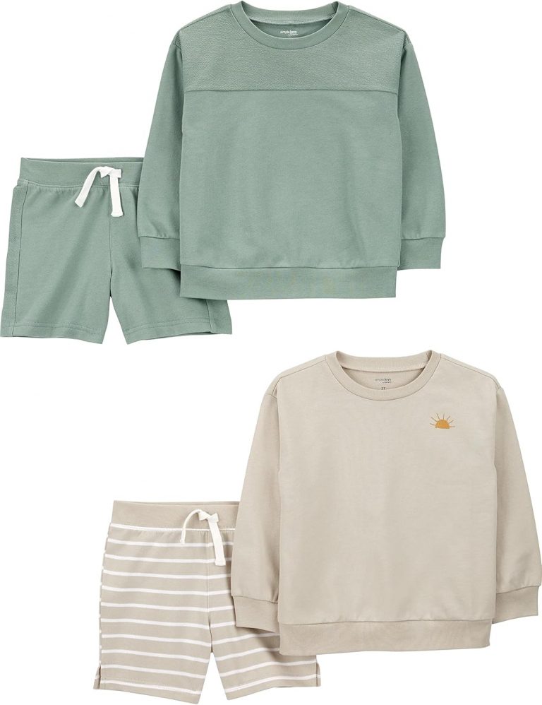 Simple Joys by Carter's Jungen 4-Piece French Terry Long-Sleeve Shirts and Shorts Playwear Set Spielbekleidungssets, Beige Streifen/Flaschengrün, 12 Monate (4er Pack)24,35€ statt 28,99€➡️ https://www.amazon.de/dp/B0BLCW6QXR/?tag=preisfehlerheute-21
