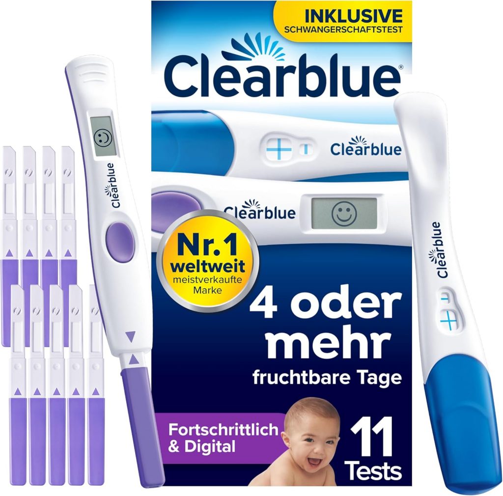 Clearblue Ovulationstest Fortschrittlich und Digital und Schwangerschaftstest – für doppelte Chancen, schwanger zu werden, 10 + 1 Tests24,99€ statt 33,45€➡️ https://www.amazon.de/dp/B0CQJT7X59/?tag=preisfehlerheute-21