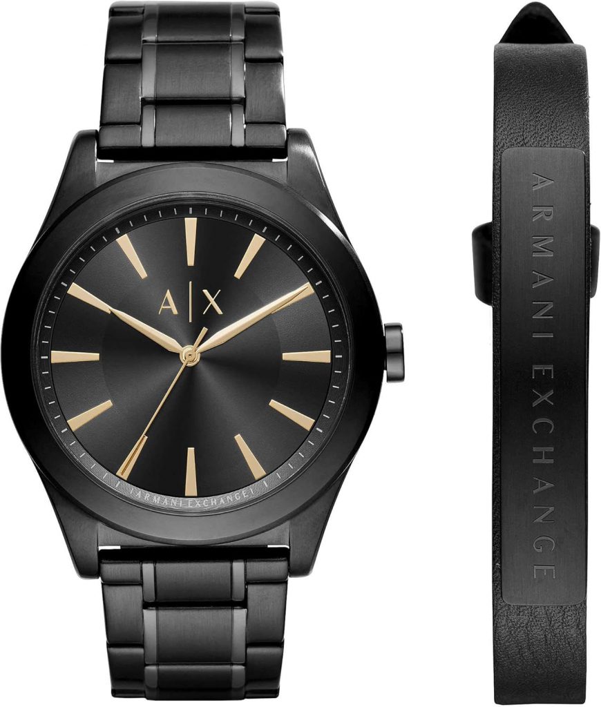 Armani Exchange Watch For Men, Quartz Three hand movement and 44mm Case Size with Stainless steel strap