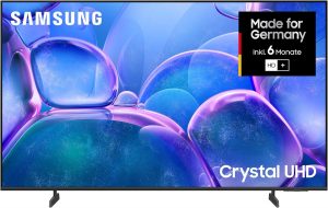 Samsung Crystal UHD 4K U7099F 55 Zoll (138 cm) LED Fernseher, Crystal Prozessor 4K, MetalStream Design, SmartThings, Knox Security, Gaming Hub, AI Upscaling, Kostenlose Inhalte, Smart AI TV