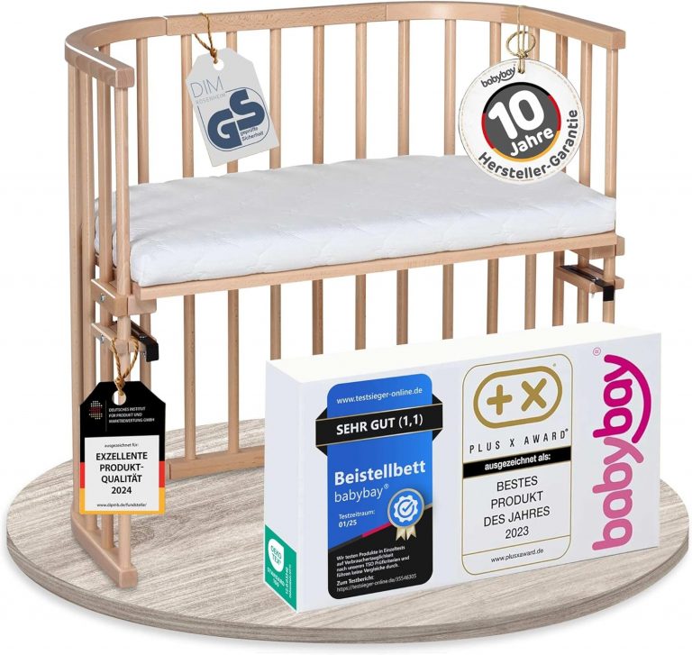 babybay Original Beistellbett aus massivem Buchenholz/kompakt & verwandelbar/Kinderbett Höhe stufenlos verstellbar & umweltfreundlich/mitwachsendes Babybett (Natur lackiert) / inkl. Matratze189,00€ ➡️ https://www.amazon.de/dp/B0DQ29HXWM/?tag=preisfehlerheute-21