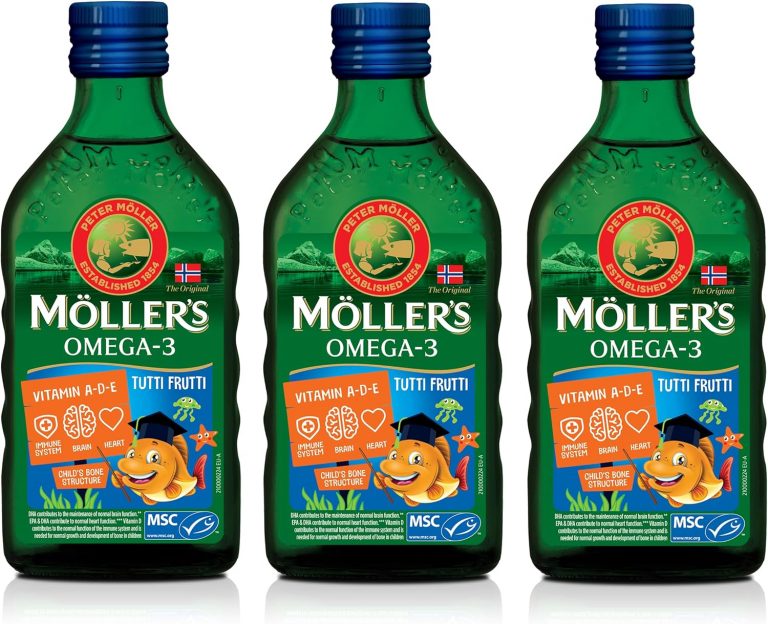 Möller's Omega 3 Lebertran | Nordic omega 3 kinder Nahrungsergänzung mit EPA, DHA, Vitamin A, D und E | Hochreiner natürlicher Lebertran | 165 Jahre alte Marke | Tutti Frutti | 250 ml x 339,90€ statt 49,90€➡️ https://www.amazon.de/dp/B0F6WGTN3T/?tag=preisfehlerheute-21
