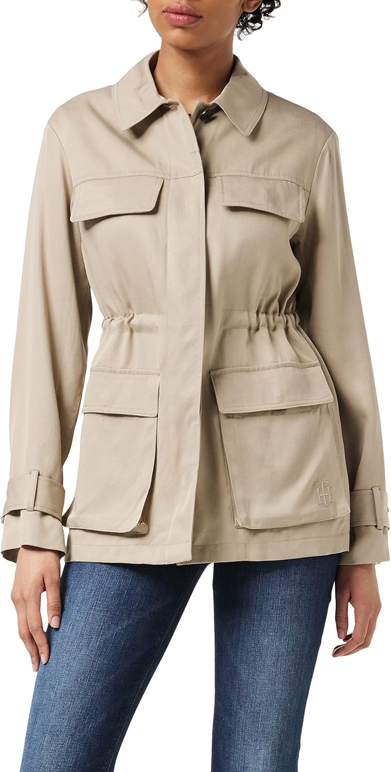 Tommy Hilfiger Damen Tencel Twill Shacket Jacke, Beige, 4045,30€ ➡️ https://www.amazon.de/dp/B098TNXX3K/?tag=preisfehlerheute-21