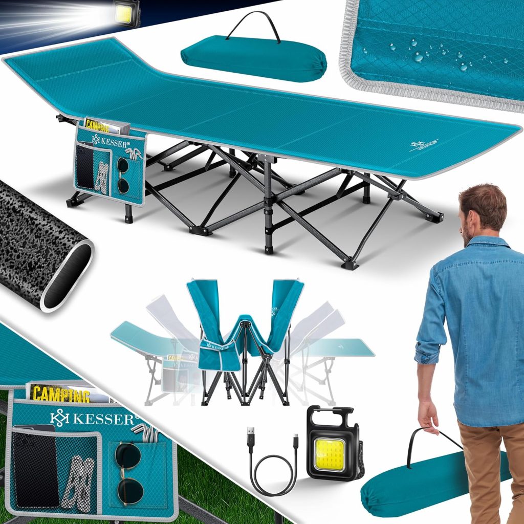 👑 KESSER® Campingbett Feldbett Klappbar Klappbett Campingliege inkl. Tragetasche, Campinglicht + Seitentasche Stabiles Feldbett 250kg Belastbar Metallrohr 600D Oxfordgewebe Tragbar Liege28,80€ statt 64,80€ – 56,0 🔥🚚 Verkauft und Versand durch WMK Trading GmbH332 Bewertungen: 4.5 / 5.0 ⭐️⭐️⭐️⭐️⭐️🛒 zu Amazon https://www.amazon.de/dp/B0CW6FQX11/?th=1&tag=preisfehlerheute-21#038;psc=1&tag=preisfehlerheute-21