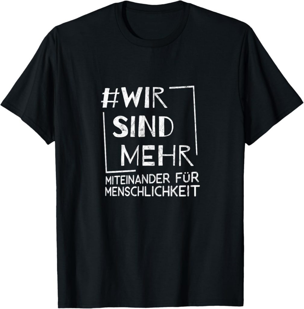 Wir Sind Mehr Gegen Rassismus WSM Miteinander Für Menschlichkeit Anti-Hass T-Shirt, Herren, Sozial engagierte Personen, Schwarz, S, Kurzarm10,62€ statt 17,95€➡️ https://www.amazon.de/dp/B07PYJNRQN/?tag=preisfehlerheute-21