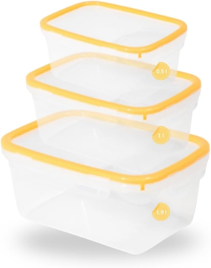 G4P protect G2 Frischhaltedosen Set 3-tlg. – Vorratsdosen 0,5/1,0/1,9 L – Frischhalteboxen luftdicht & stapelbar – Spülmaschinen-, Mikrowellen- & Gefrierschrankgeeignet – Rechteckig, BPA-frei - Gelb5.00€ ➡️ https://www.amazon.de/dp/B0FJS78Y9N/?tag=preisfehlerheute-21