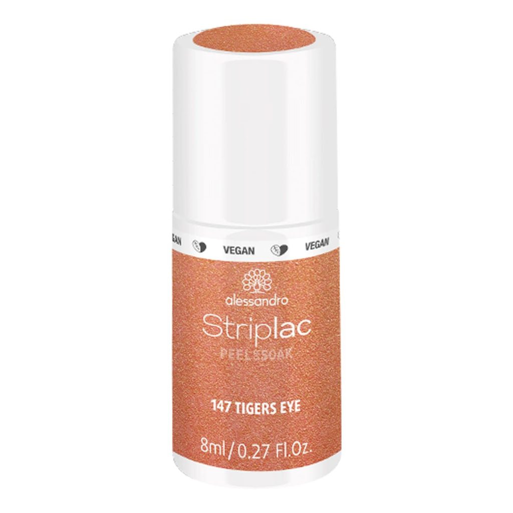 🤴 alessandro Striplac UV-Nagellack Tiger's Eye – Schonend und langanhaltend – Einfache Entfernung dank Peel-Off-Technologie – Vegan und tierversuchsfrei – 8 ml