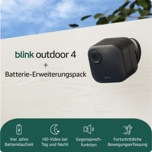 👑 Blink-Kamera Outdoor 4 + Batterie-Erweiterungspack | Kabellose intelligente HD-Sicherheitskamera, vier Jahre Batterielaufzeit, funktioniert mit Alexa | 4-Kamera-System | IP65132,99&euro; statt 394,95&euro; - 67,00 % 🔥🚚 Verkauft durch Amazon und Versand durch Amazon3,101 Bewertungen: 4.0 / 5.0 ⭐️⭐️⭐️⭐️🛒 zu Amazon https://www.amazon.de/dp/B0F2B2XS25/?th=1&amp%3Bpsc=1&amp%3Btag=preisfehlerheute-21&tag=preisfehlerheute-21