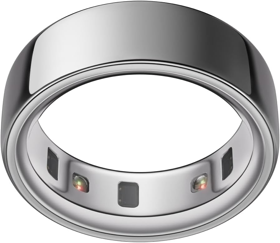 Oura Ring 4 – Silber – Größe 8 – Smart Ring Messen Sie zuerst mit Oura Ring 4 Sizing Kit Sleep Tracking Wearable – Herzfrequenz – Fitness Tracker – Bis zu 8 Tage Batterielaufzeit